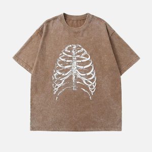 revolutionary skeleton print tee edgy streetwear shirt 7301