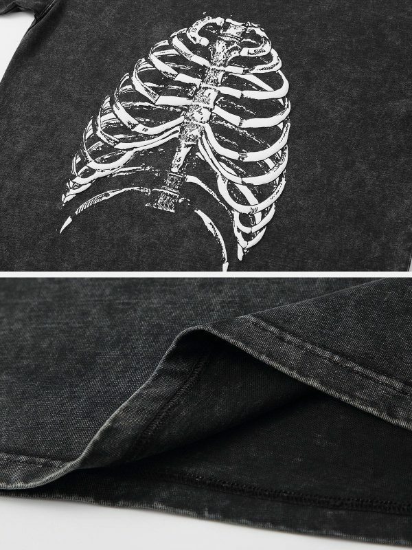 revolutionary skeleton print tee edgy streetwear shirt 8802