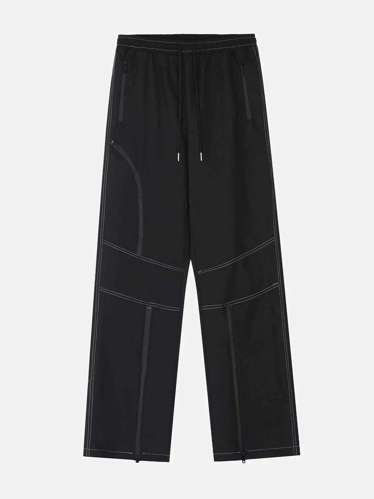 revolutionary splicing zip pants edgy & urban streetwear 4677