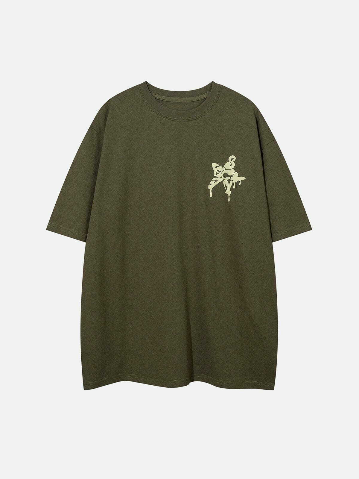 revolutionary star print tee edgy  retro urban fashion shirt 3345