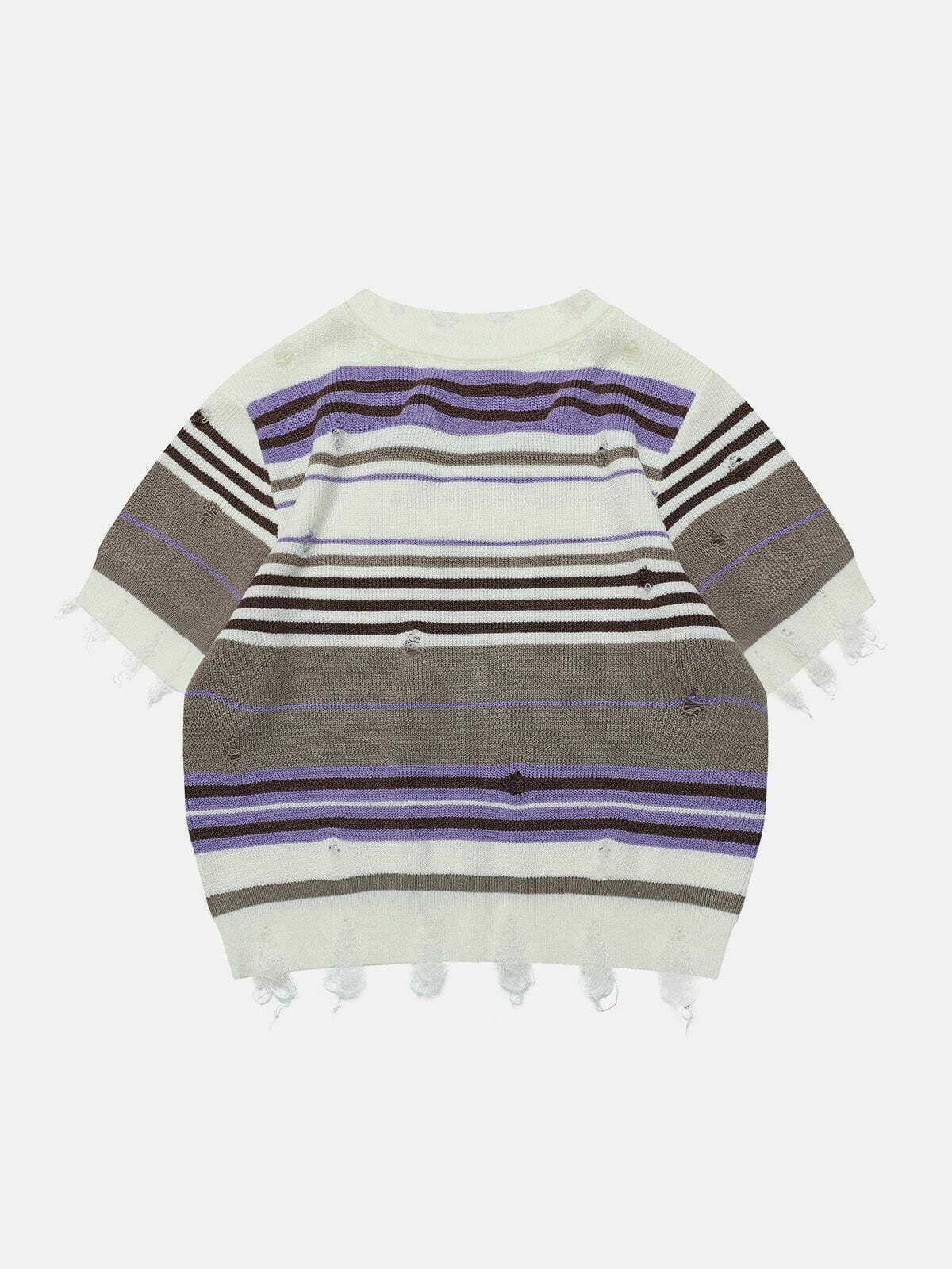 revolutionary striped knit tee edgy y2k streetwear 1209