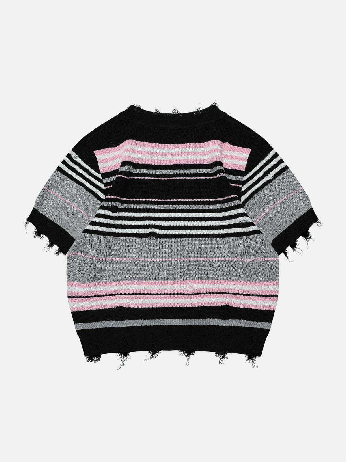 revolutionary striped knit tee edgy y2k streetwear 4263