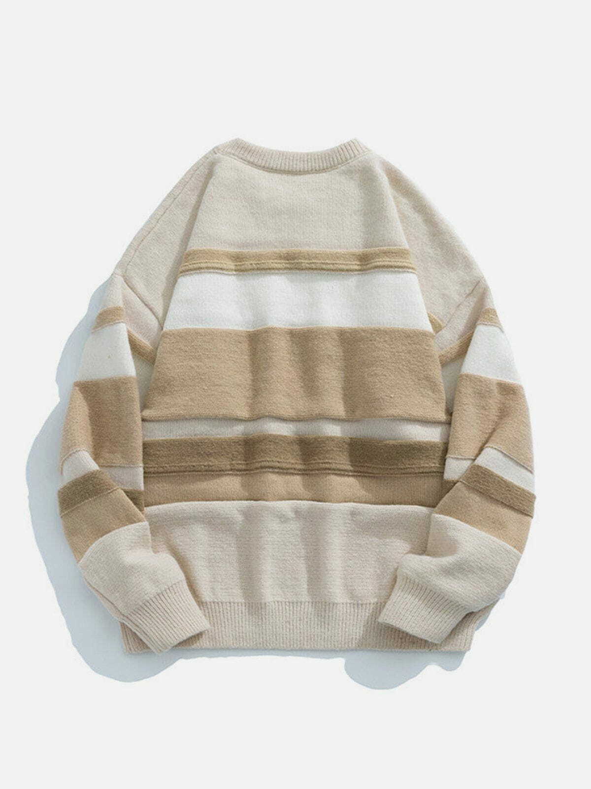 revolutionary stripes splicing sweater urban edge & y2k chic 4640