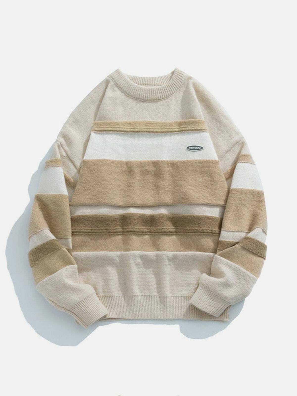 revolutionary stripes splicing sweater urban edge & y2k chic 6348