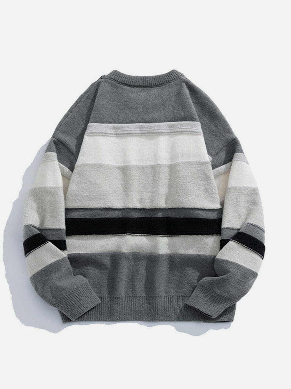 revolutionary stripes splicing sweater urban edge & y2k chic 7794