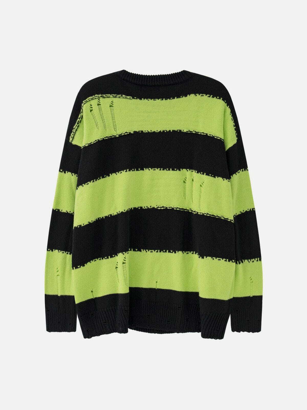 ripped jacquard sweater edgy streetwear staple 2609