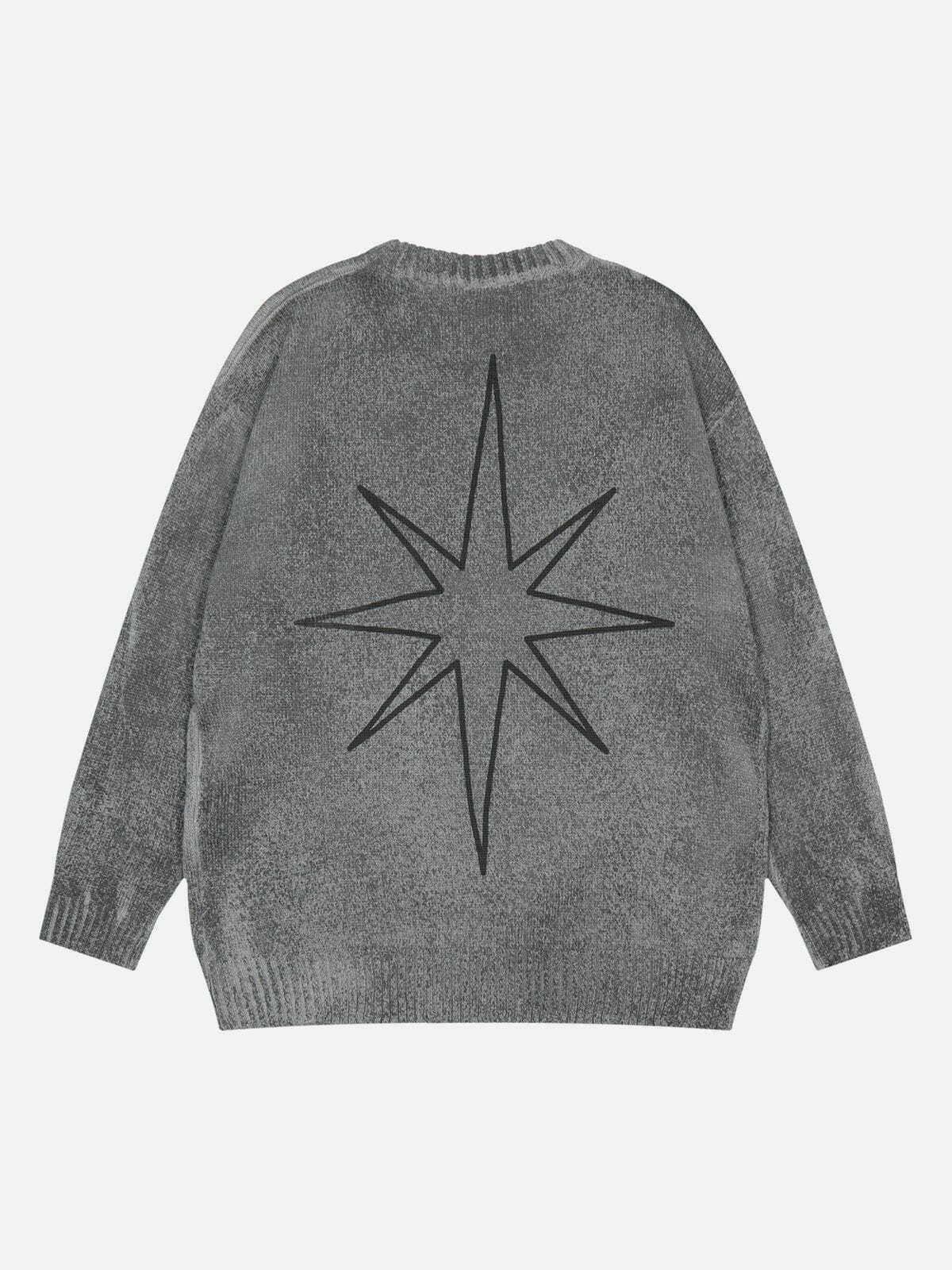 sepia star sweater vintage chic & edgy vibe 3958