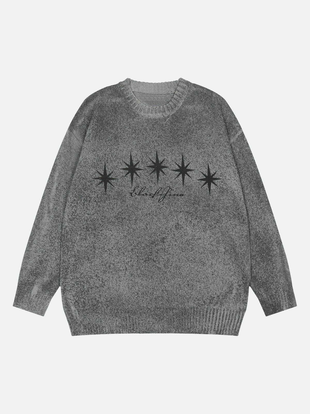 sepia star sweater vintage chic & edgy vibe 5847
