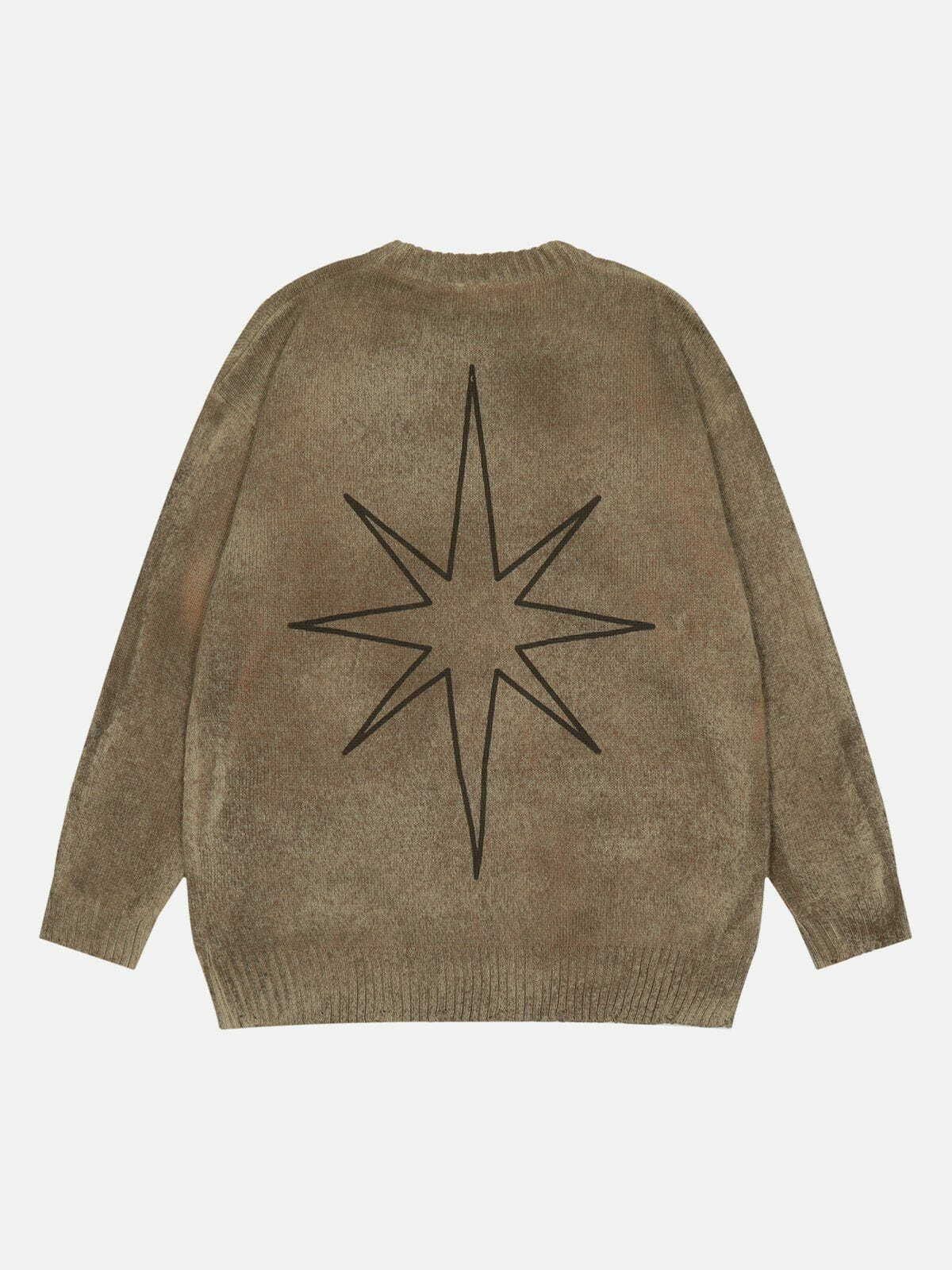 sepia star sweater vintage chic & edgy vibe 7577