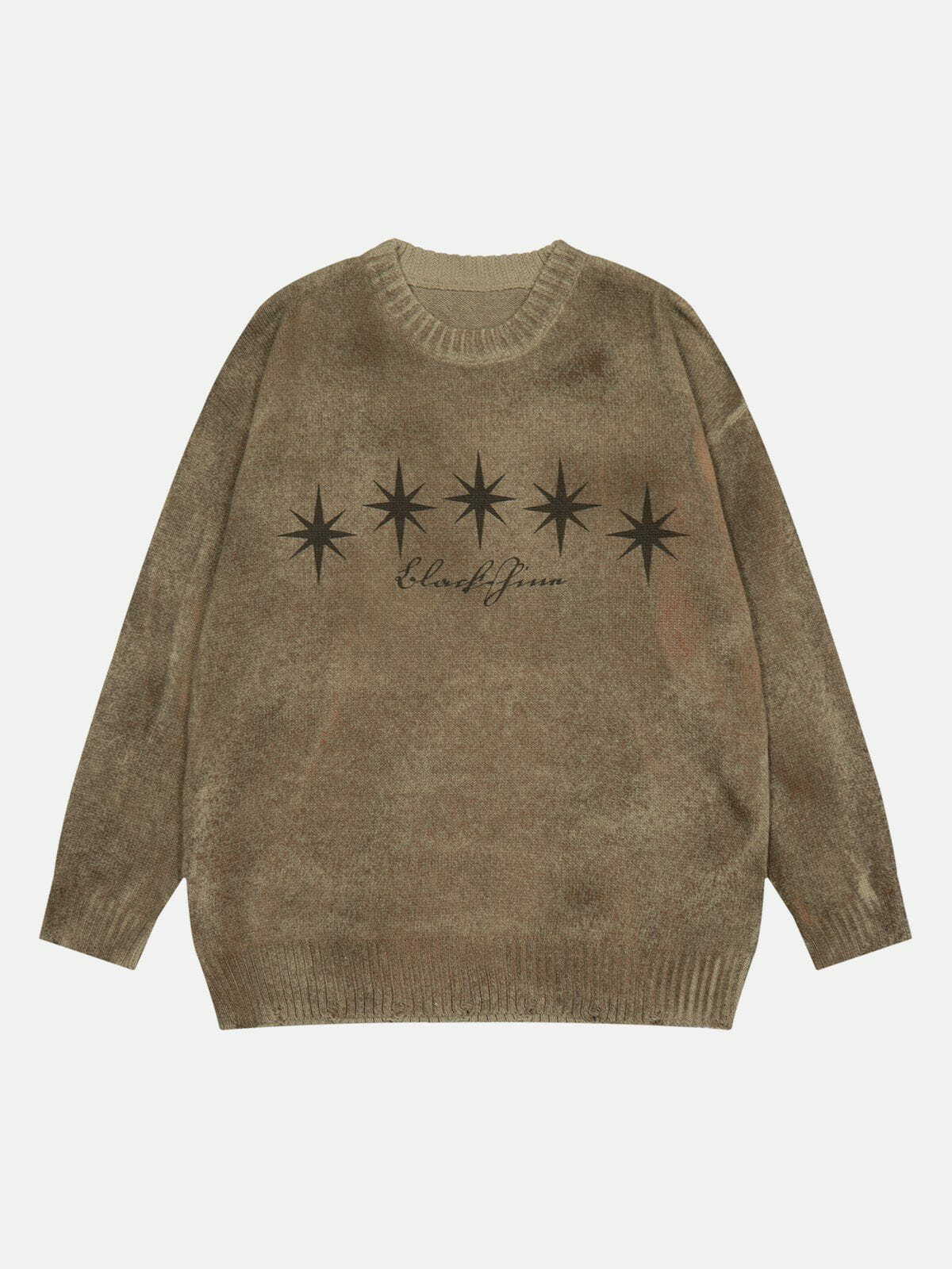 sepia star sweater vintage chic & edgy vibe 8004