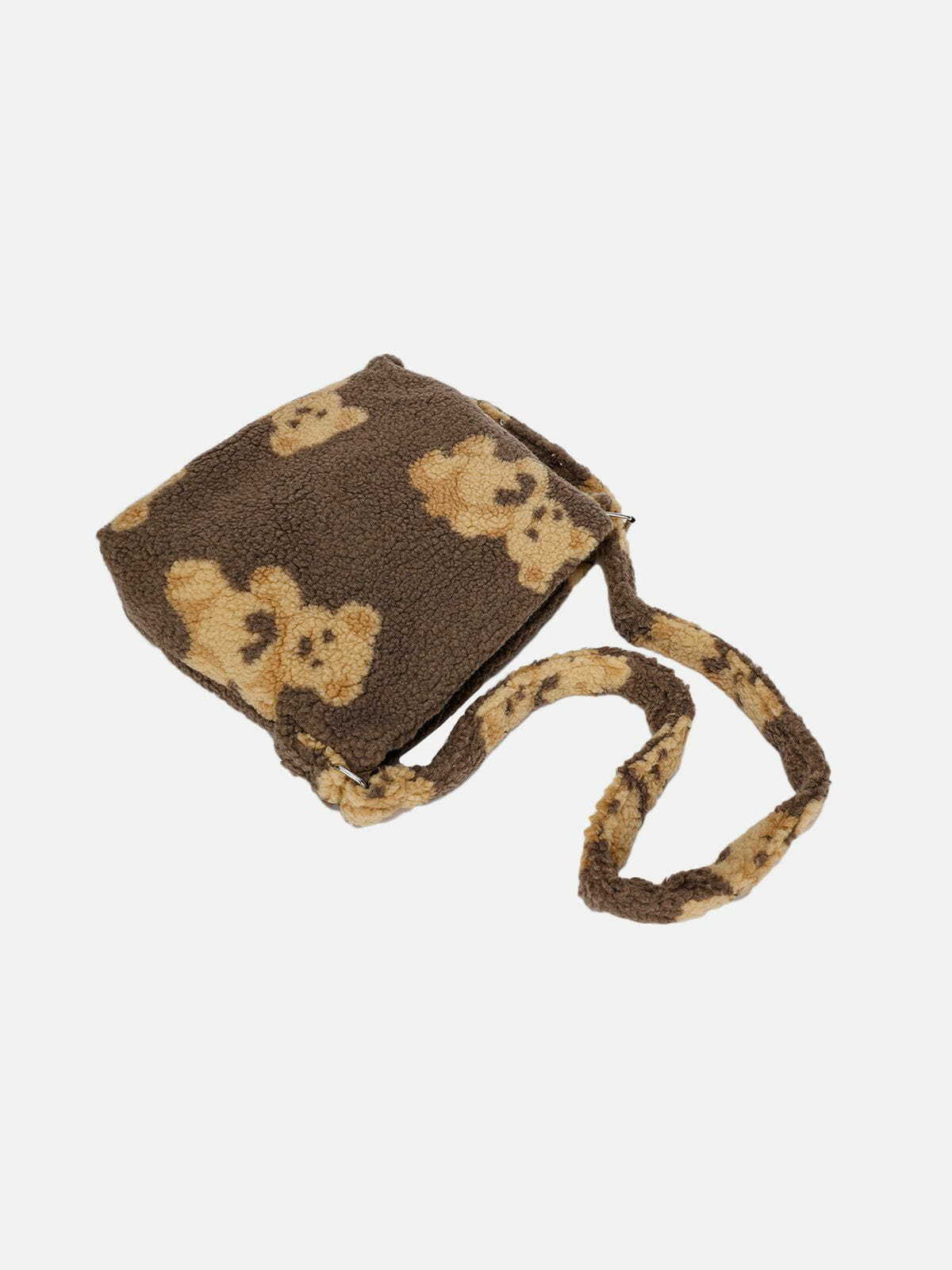sherpa bear print shoulder bag quirky & y2k streetwear accessory 3652