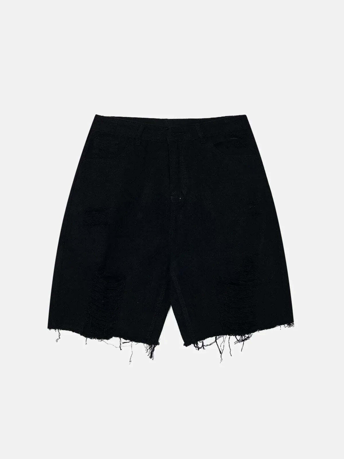 shredded denim shorts edgy urban y2k essential 5104