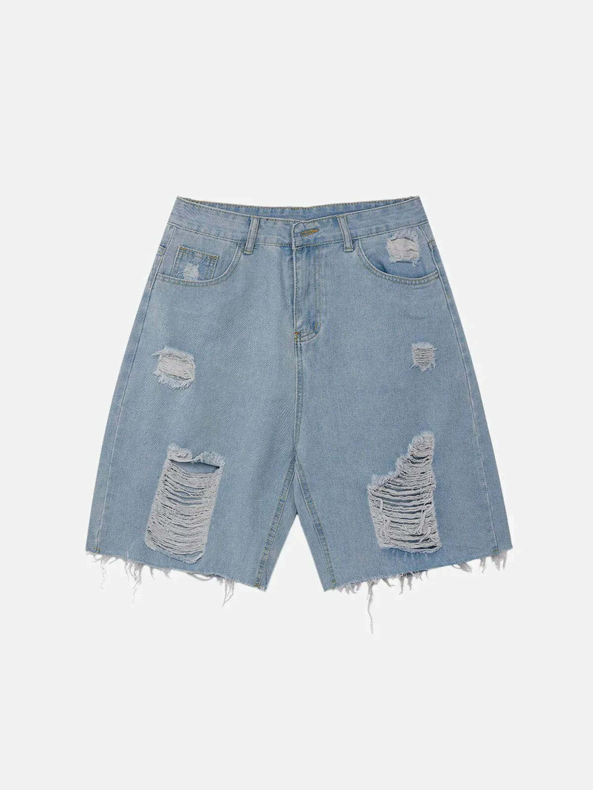 shredded denim shorts edgy urban y2k essential 6814
