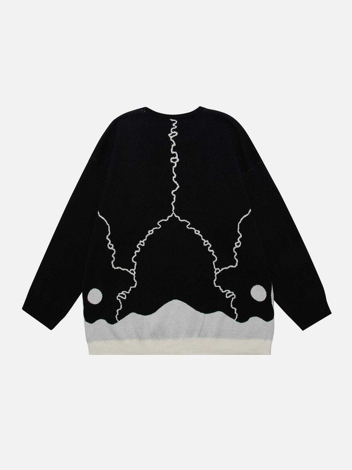 skull colorblock sweater edgy streetwear essential 3445