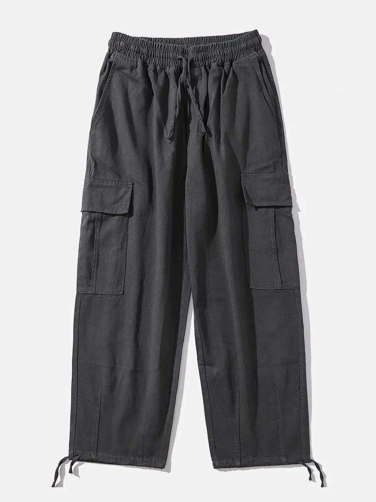 solid color cargo pants edgy streetwear essential 6048
