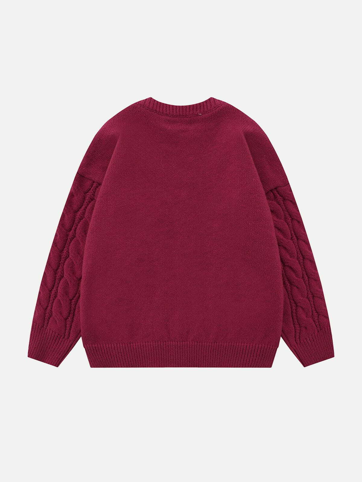 solid color knit sweater edgy streetwear statement 1570