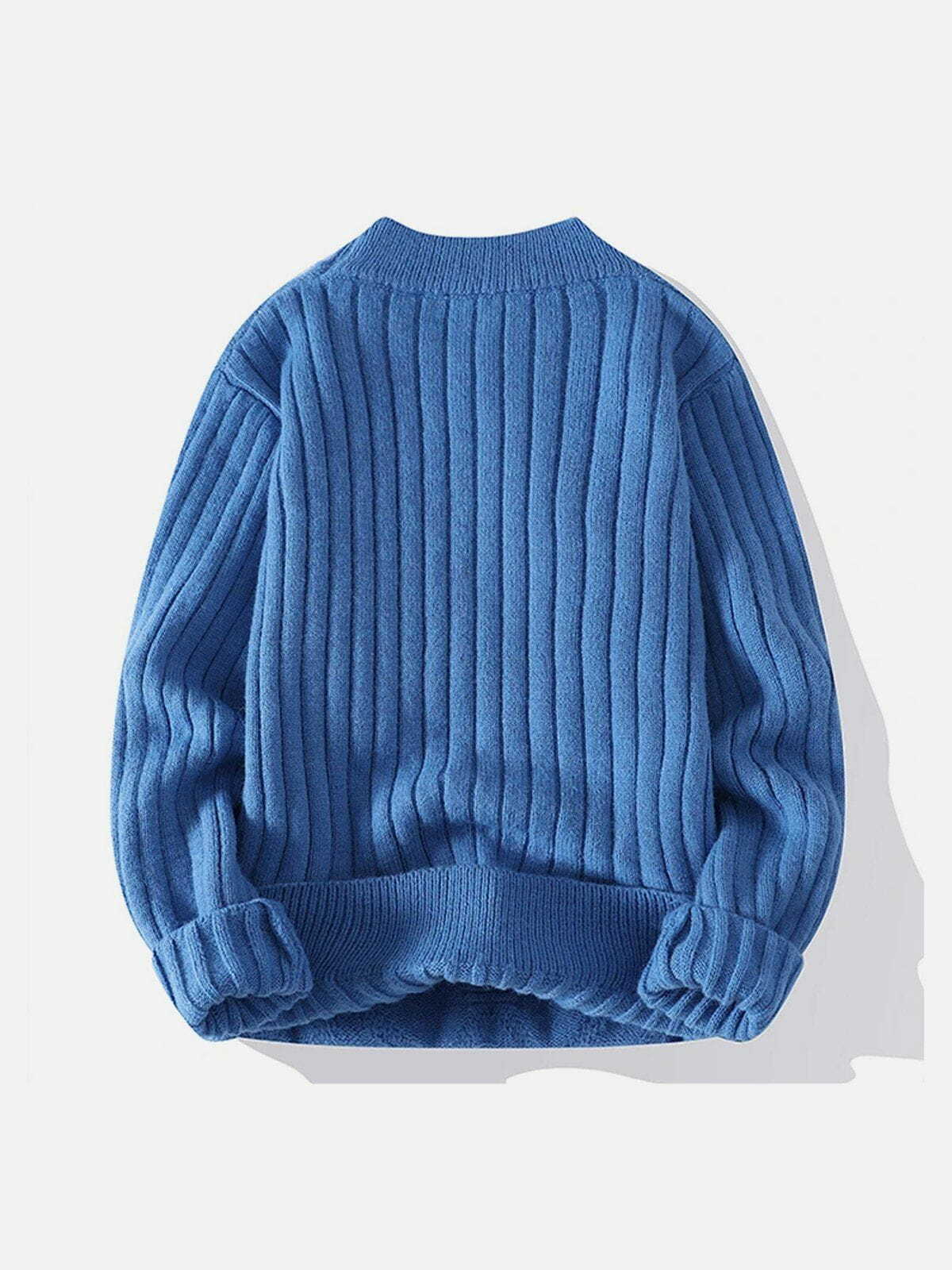 solid color knit sweater edgy streetwear statement 5435