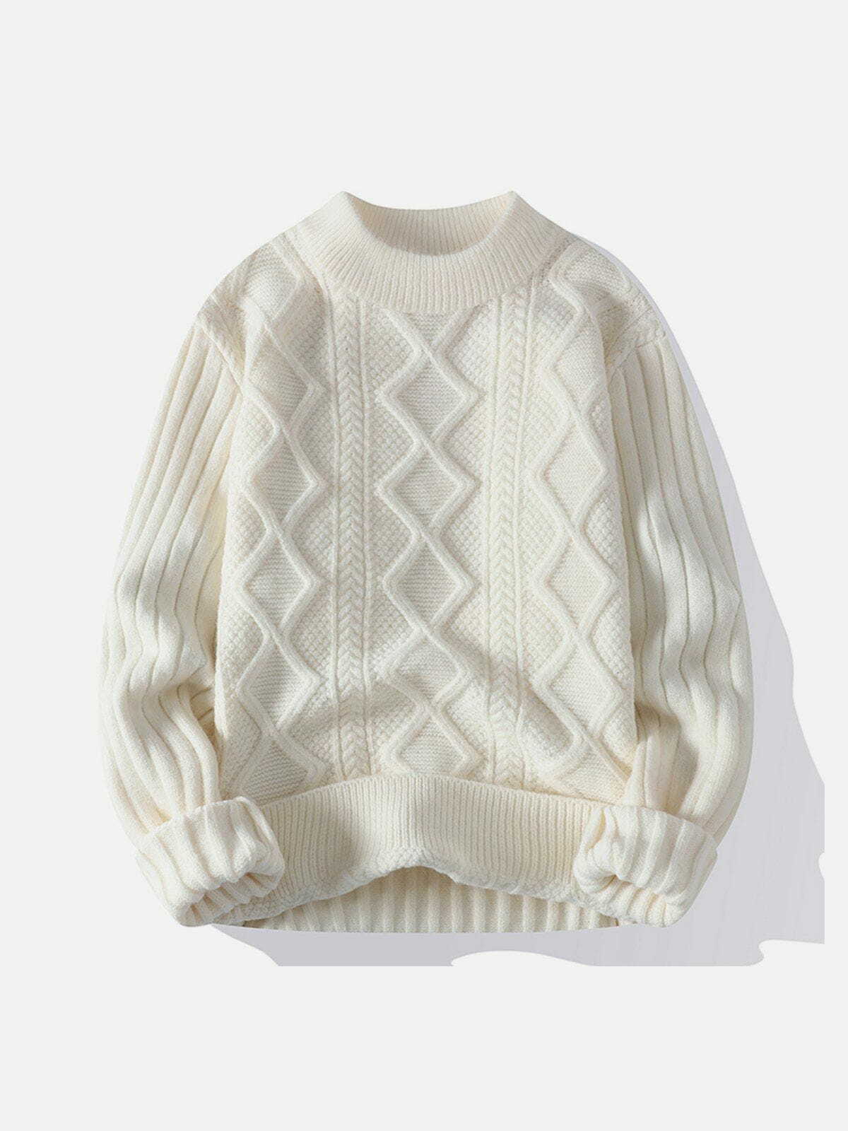 solid color knit sweater edgy streetwear statement 5995