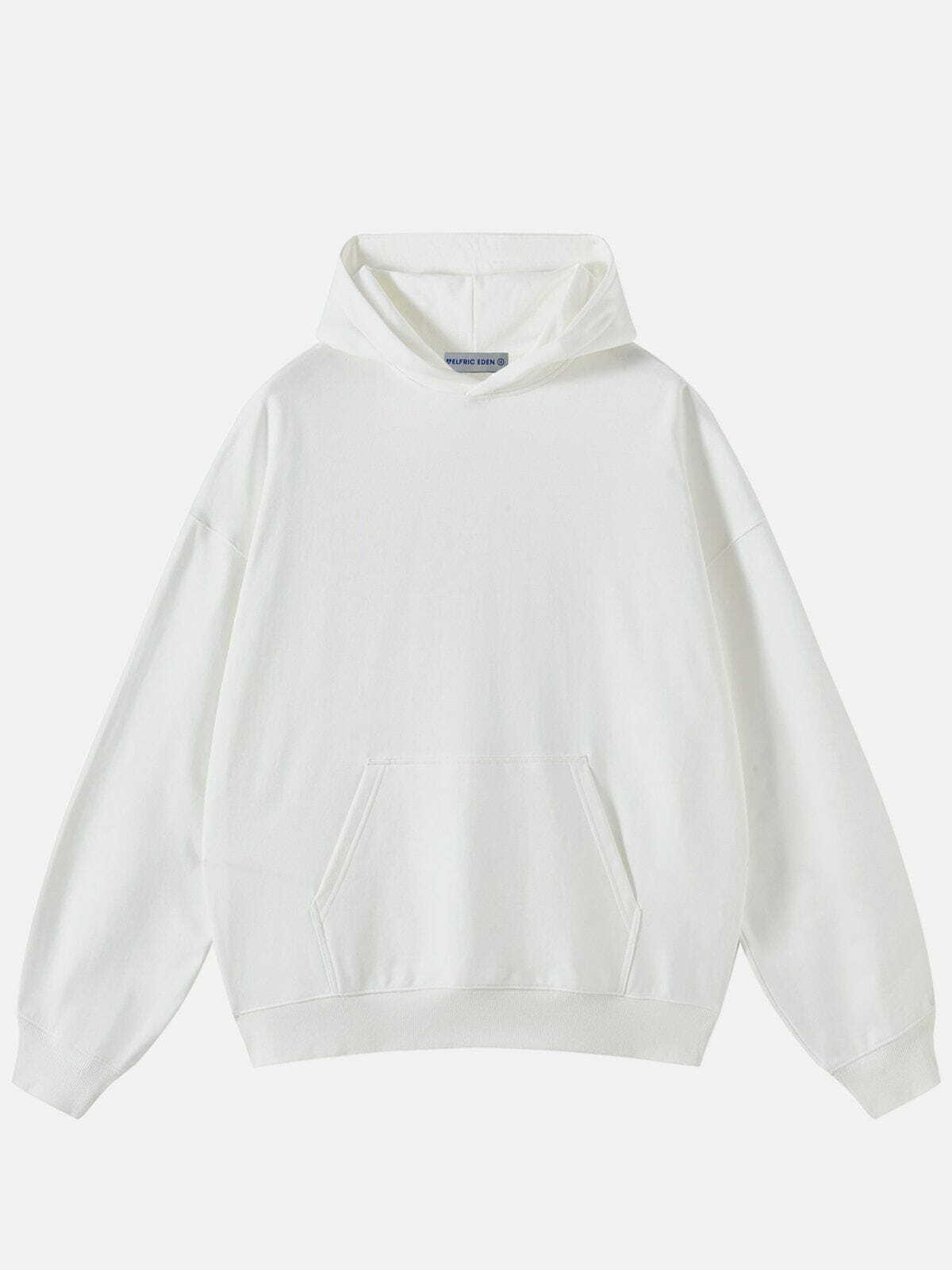 solid cotton hoodie urban streetwear essential 7836