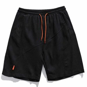 solid panel shorts minimalist streetwear essential 3081