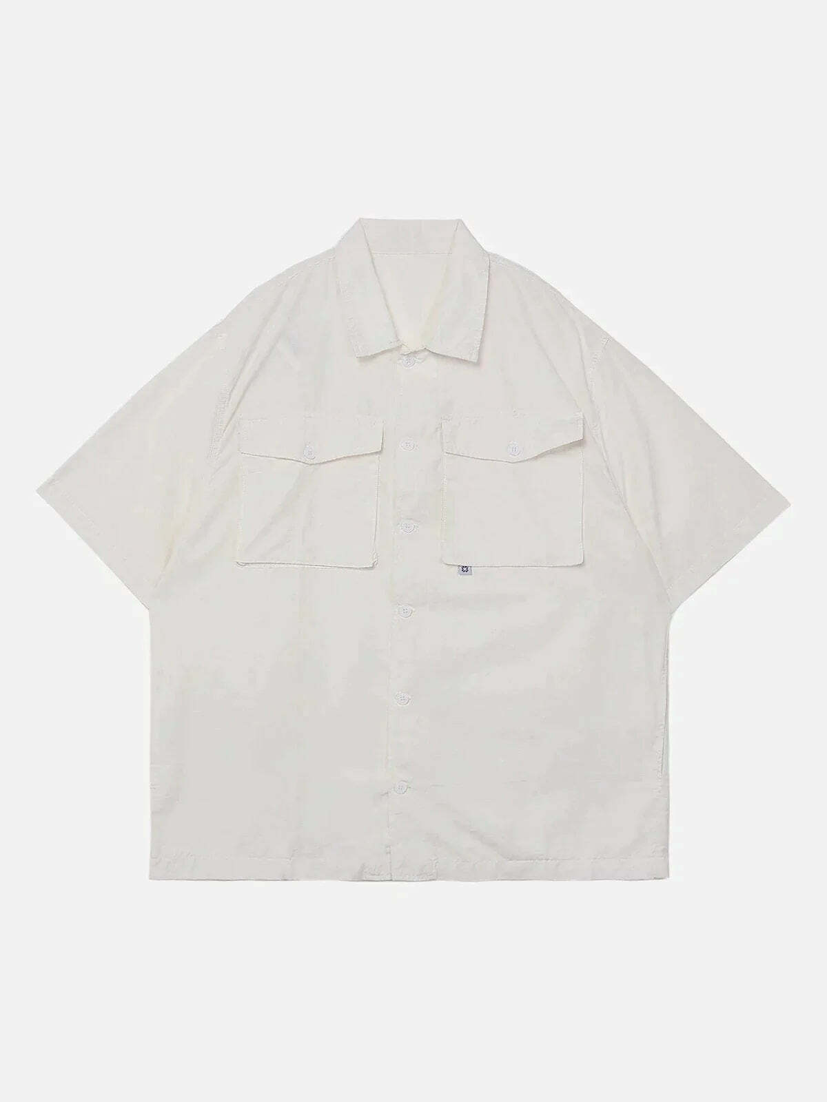 solid short sleeve shirt minimalist urban style 3777