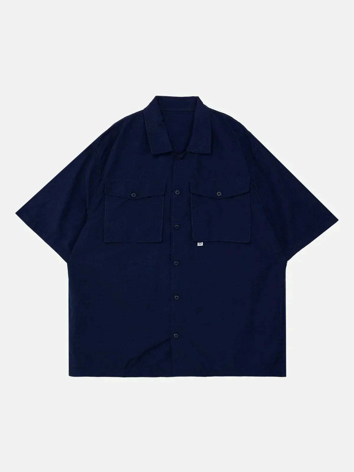 solid short sleeve shirt minimalist urban style 3970