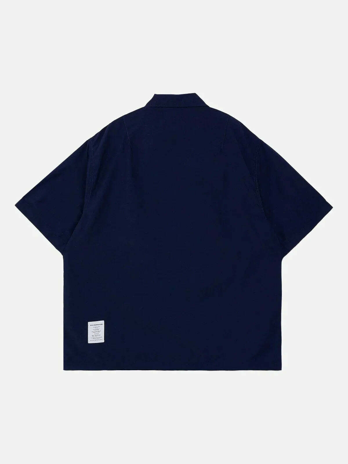solid short sleeve shirt minimalist urban style 5349