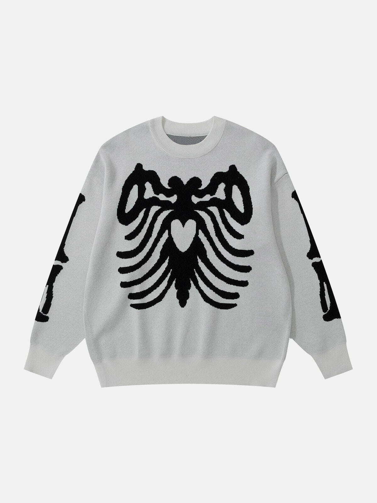 spider jacquard sweater edgy urban knitwear 6777
