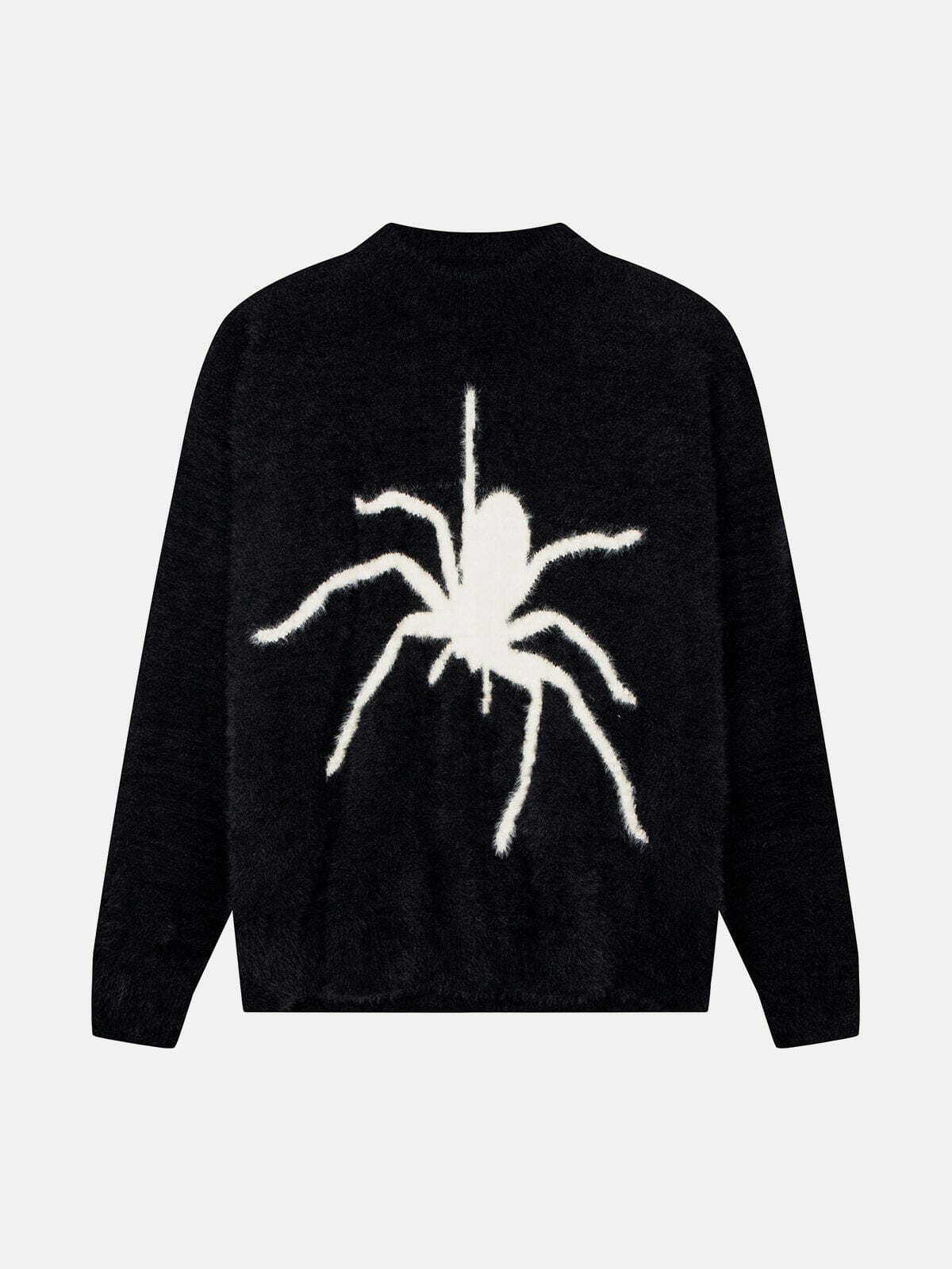 spider knit mohair sweater edgy & vibrant streetwear 3957
