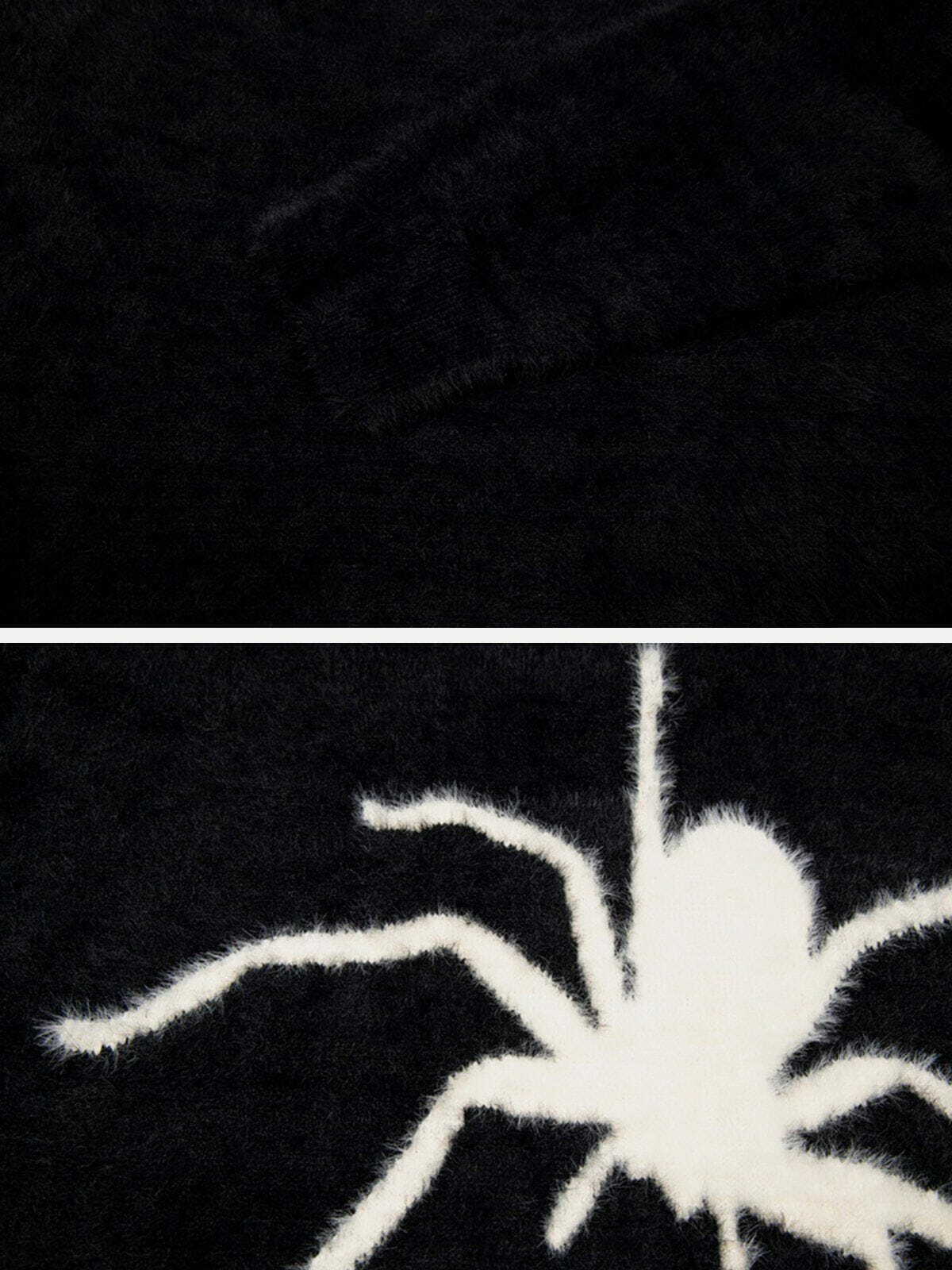 spider knit mohair sweater edgy & vibrant streetwear 4329