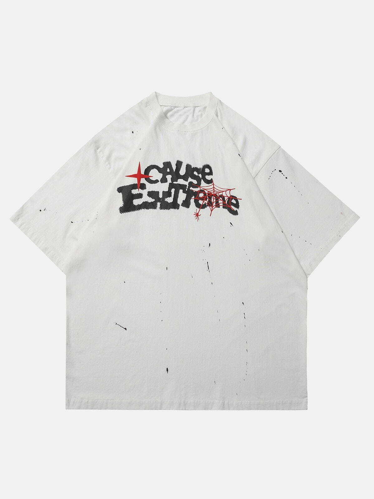 spider web graphic tshirt edgy retro streetwear essential 2451