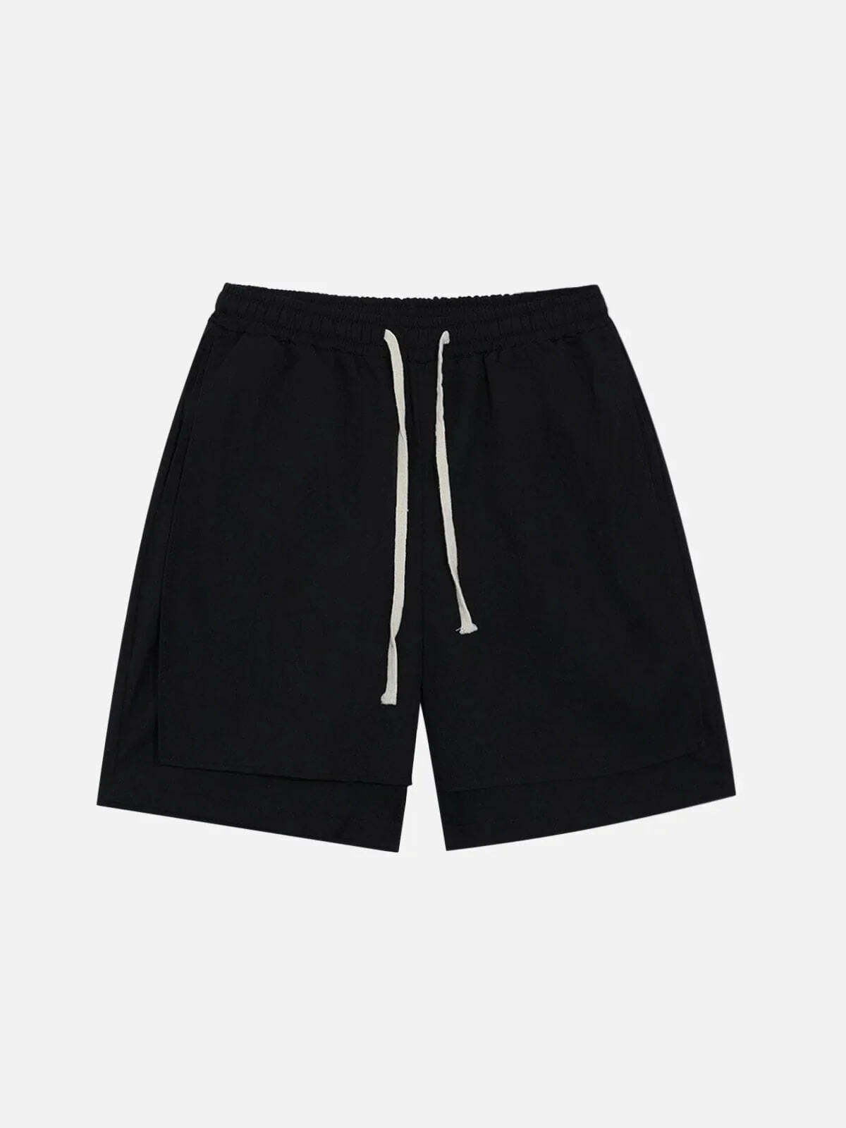 spliced denim shorts retro streetwear statement 3672
