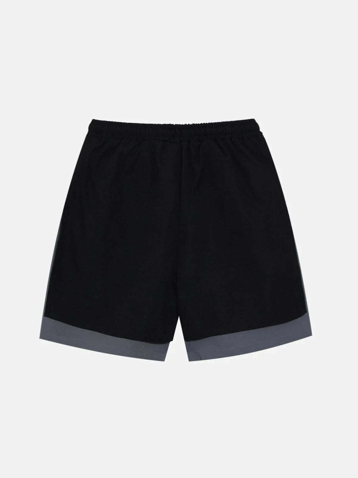 spliced denim shorts retro streetwear statement 6457