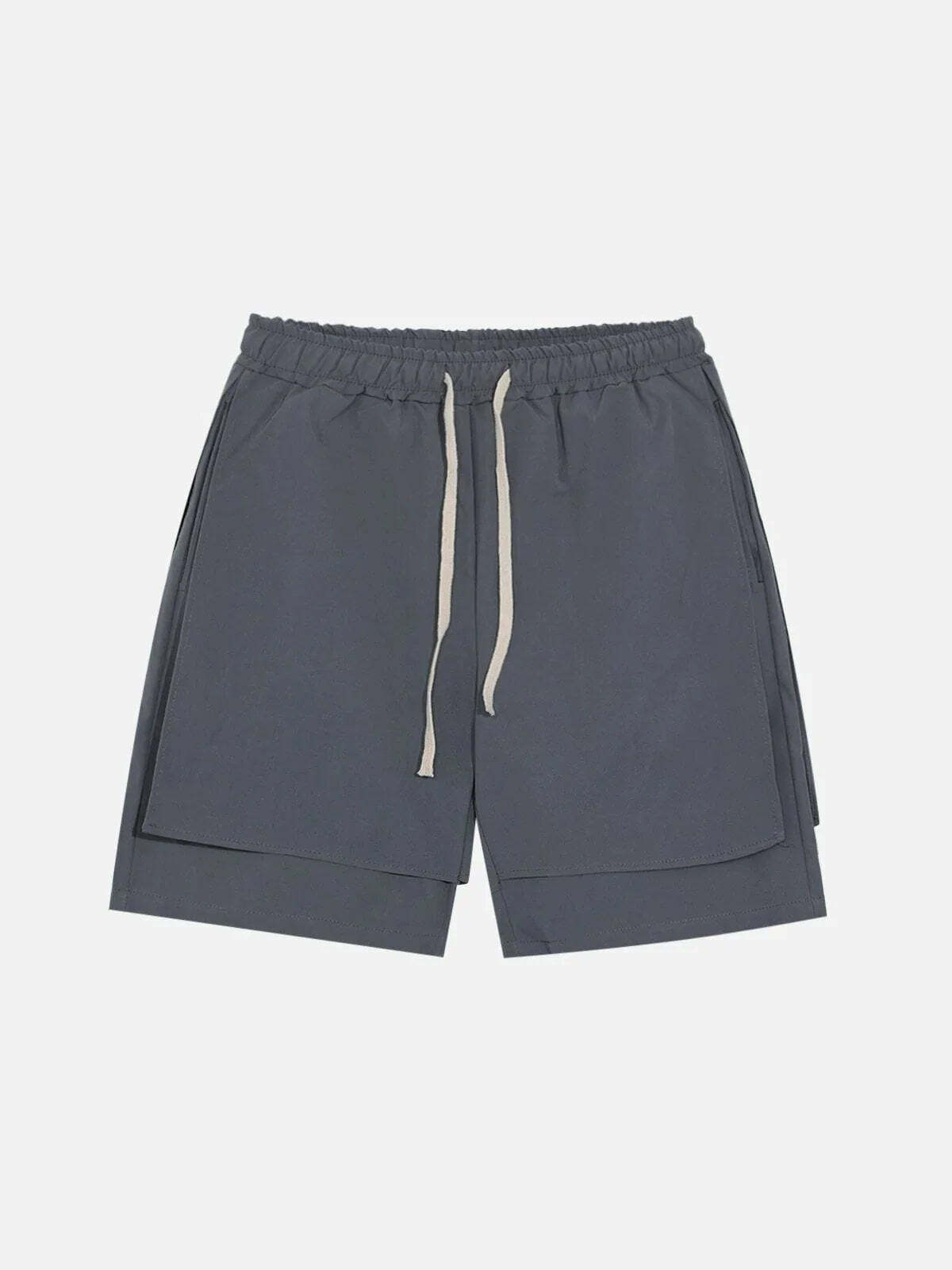 spliced denim shorts retro streetwear statement 8552