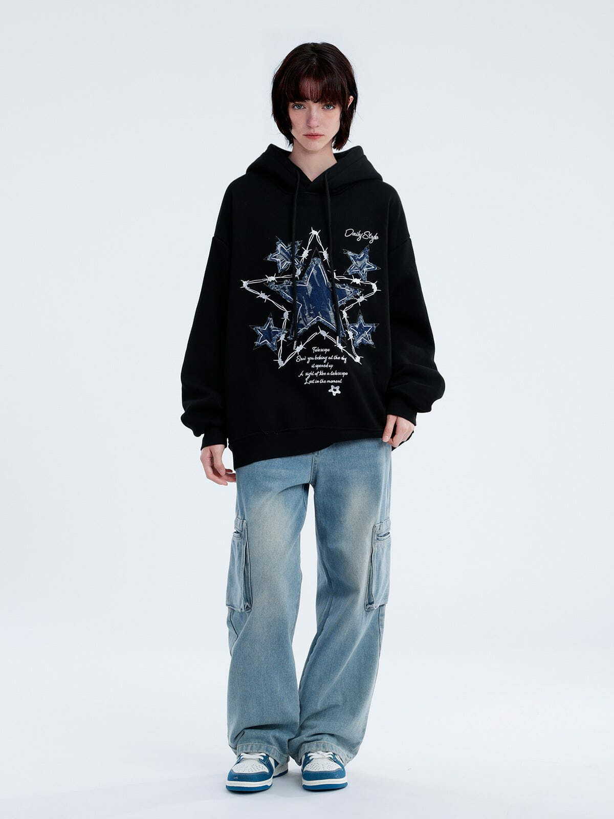 star applique embroidered hoodie edgy streetwear statement 1708