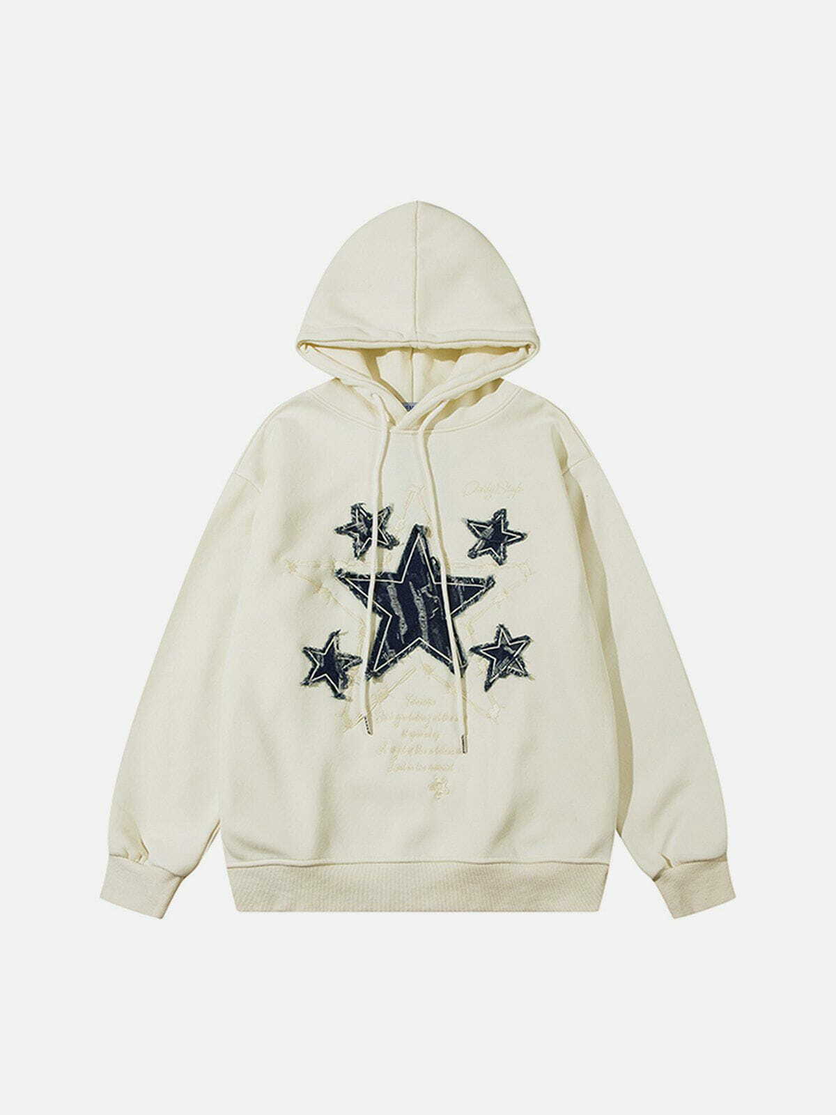 star applique embroidered hoodie edgy streetwear statement 6803