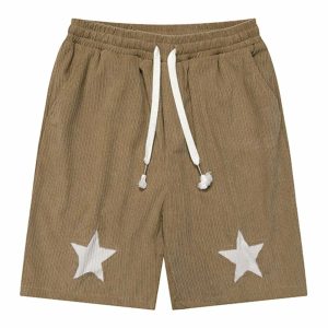 star patchwork shorts edgy & retro streetwear statement 2310