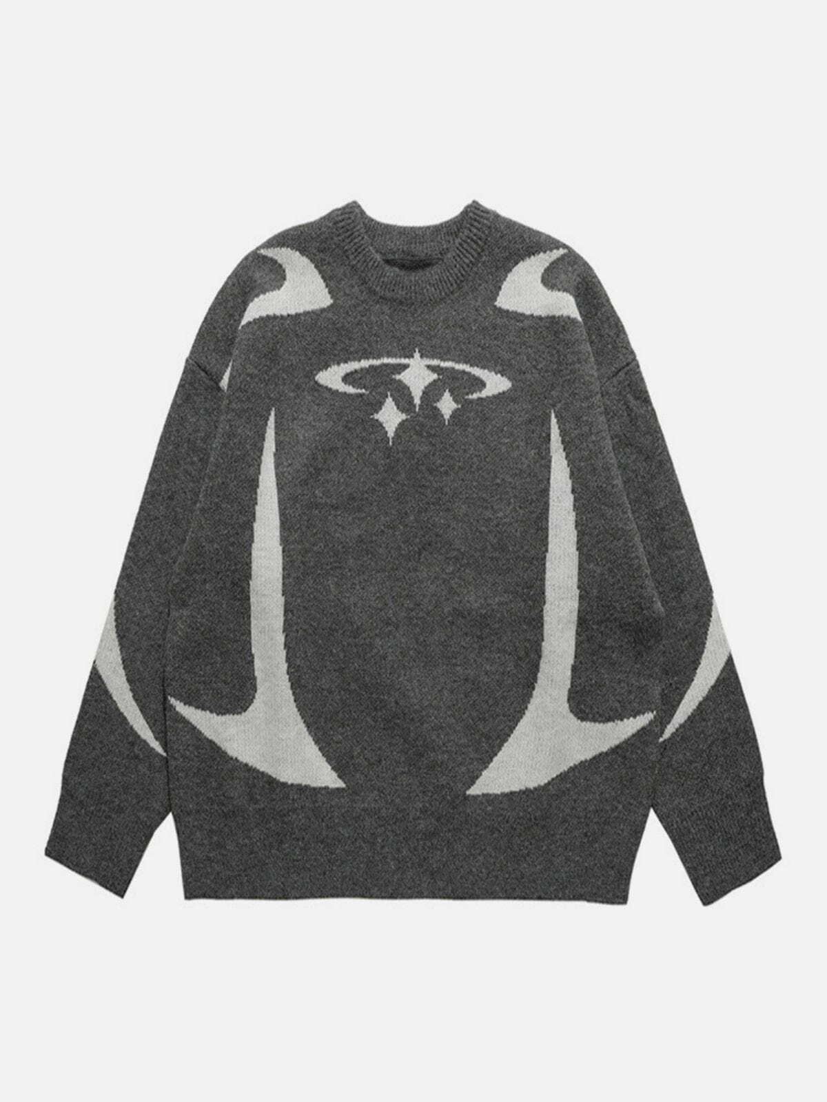 star pattern sweater retro knitwear charm 2627