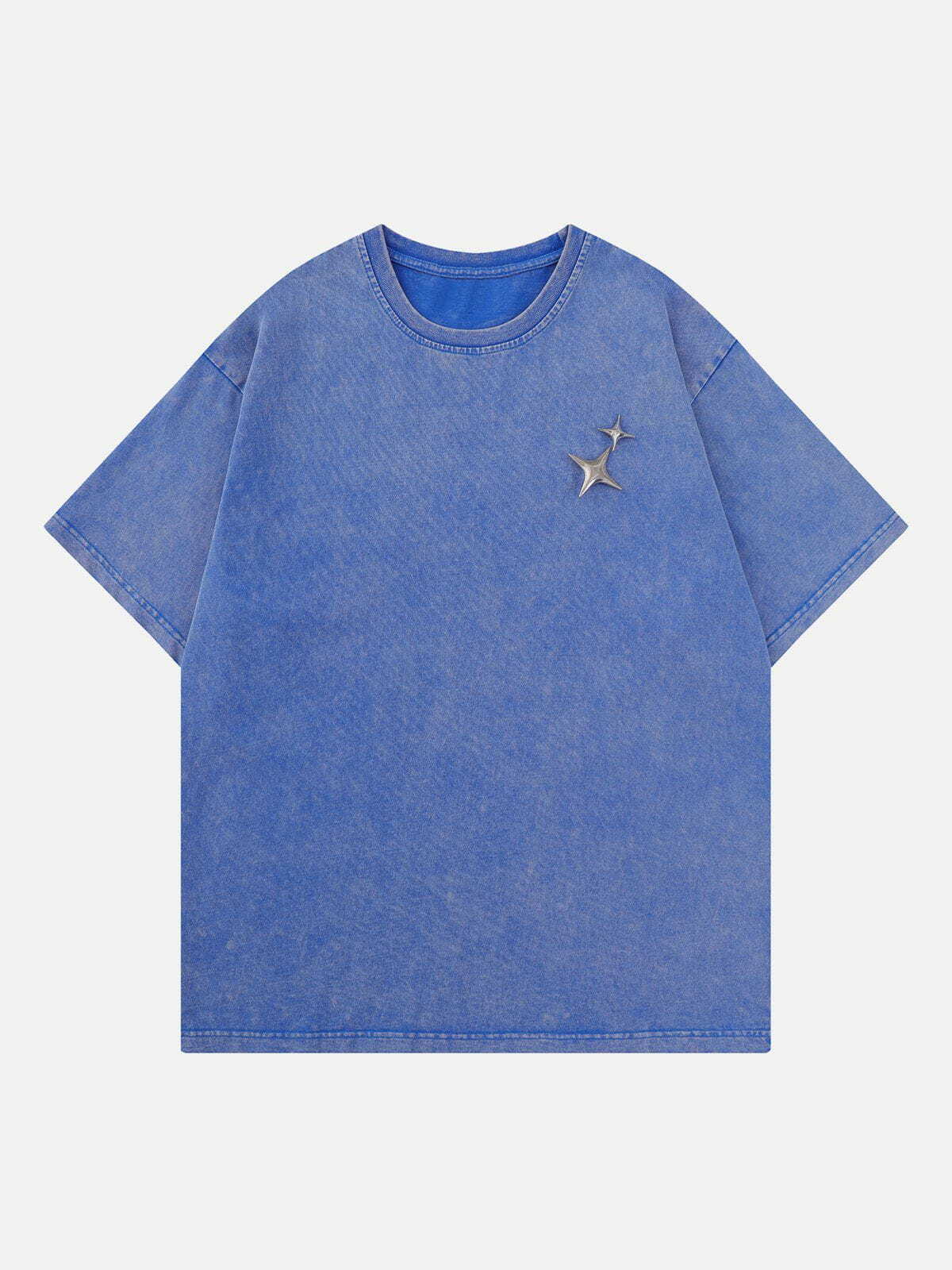 star print washed tee quirky cosmic streetwear 6556