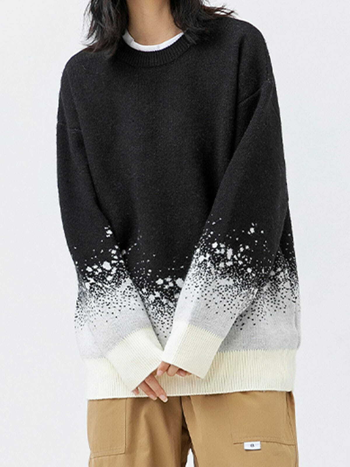 starry night gradient sweater edgy urban gradient knit 1003