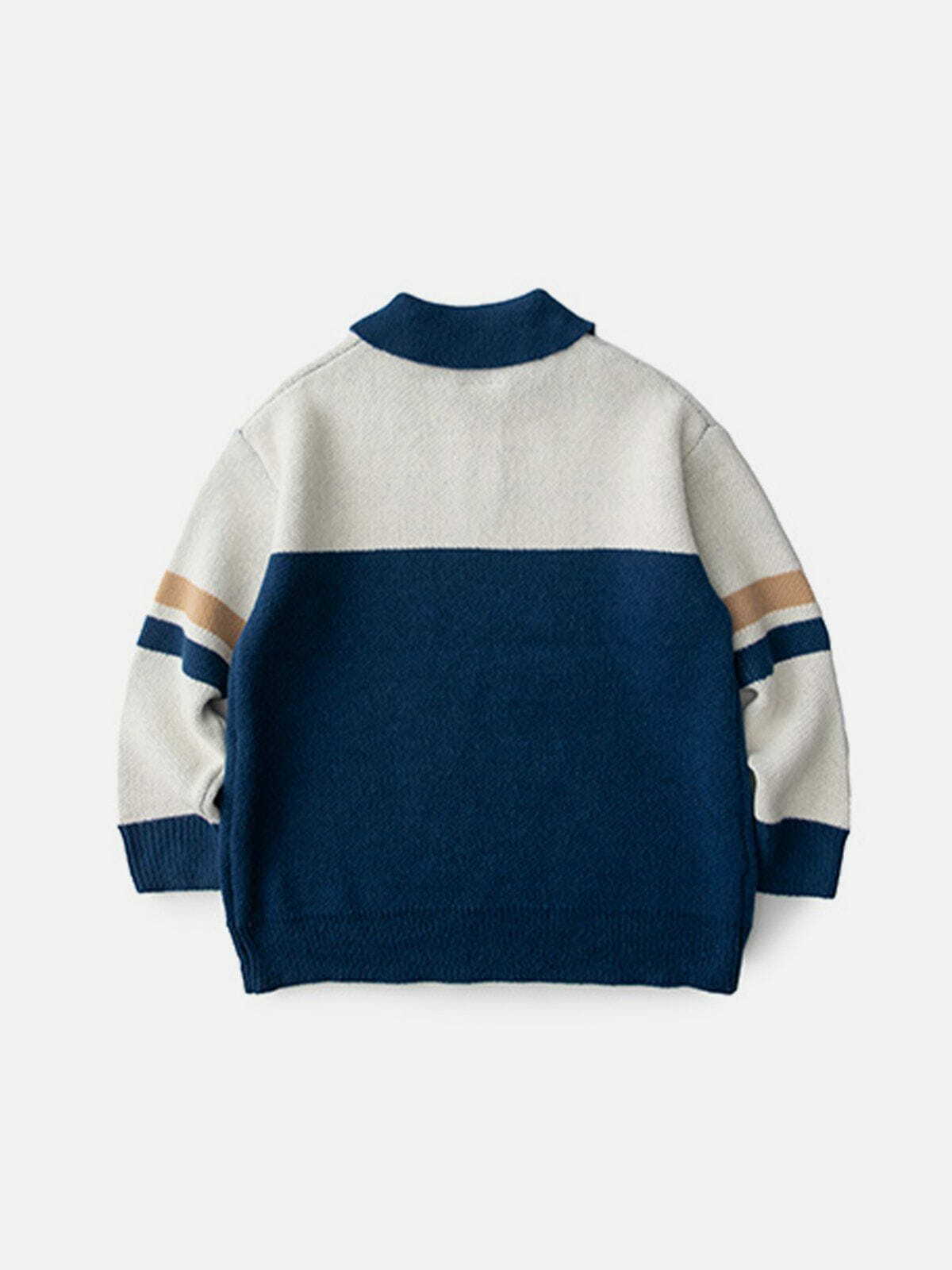 stars knit polo sweater chic streetwear staple 8702