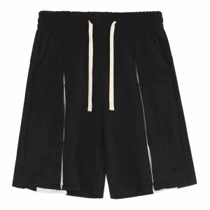 stitchdetail split design shorts urban chic statement 3114