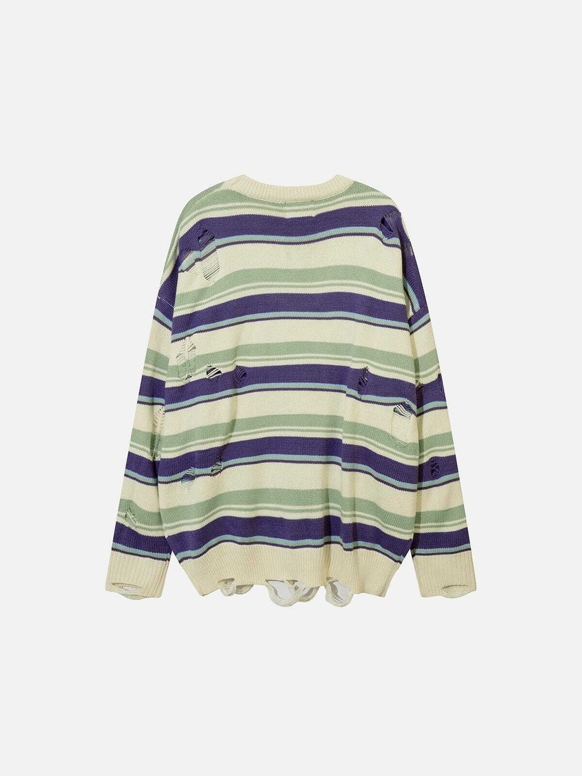 stripe knit sweater edgy urban essential 6958