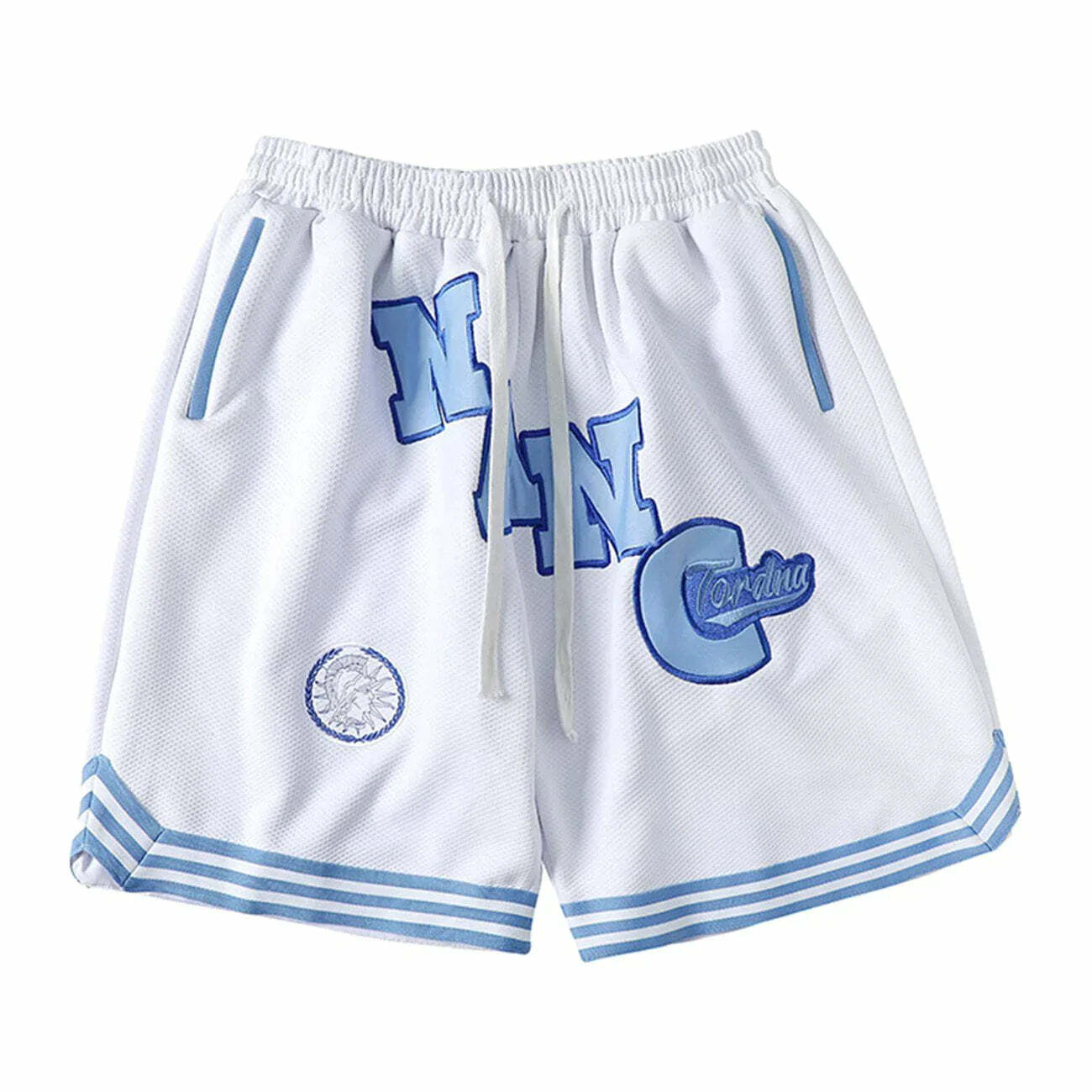 striped embroidered drawstring shorts youthful & trendy 3358