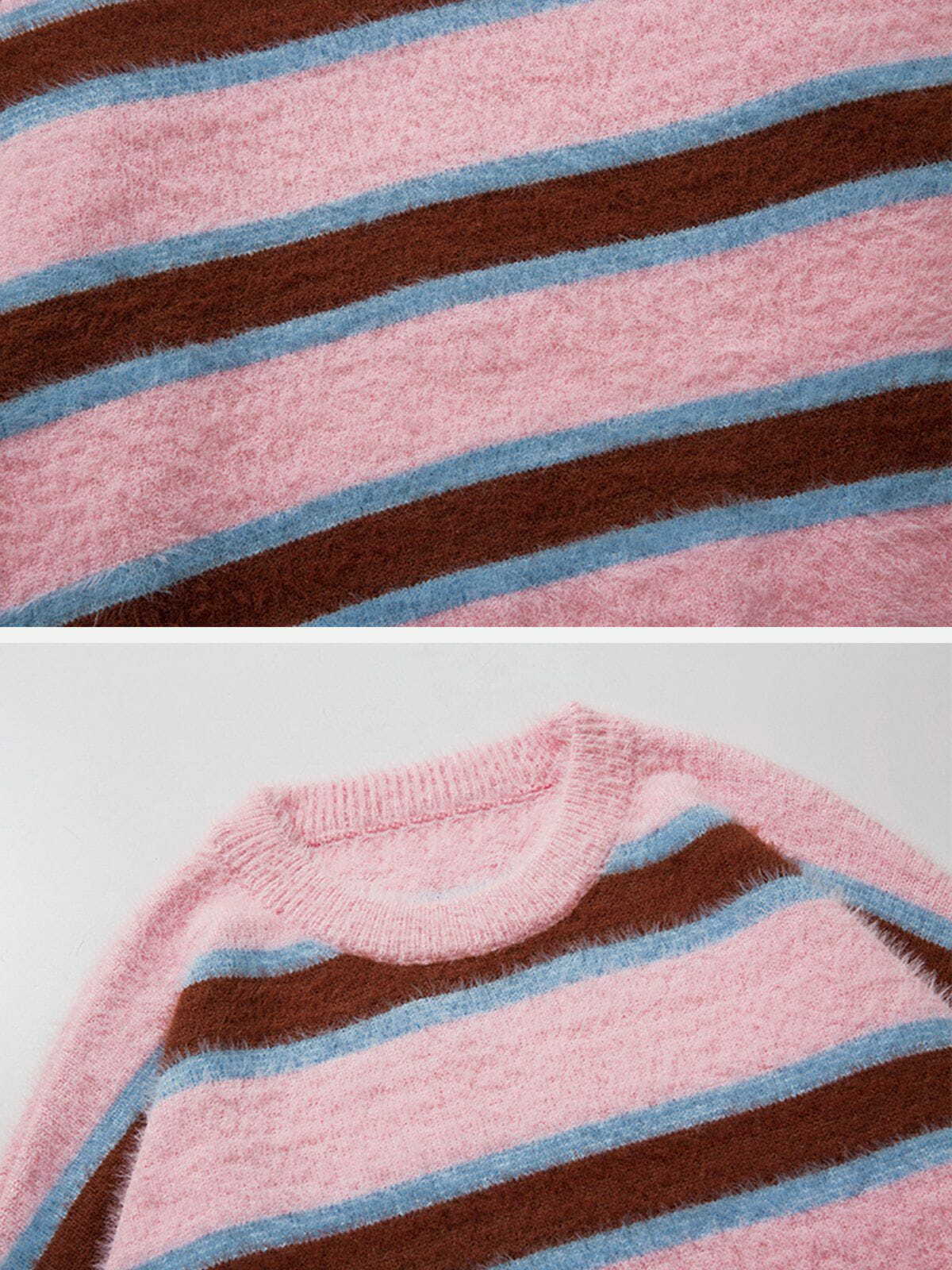striped jacquard sweater edgy urban knitwear 2224