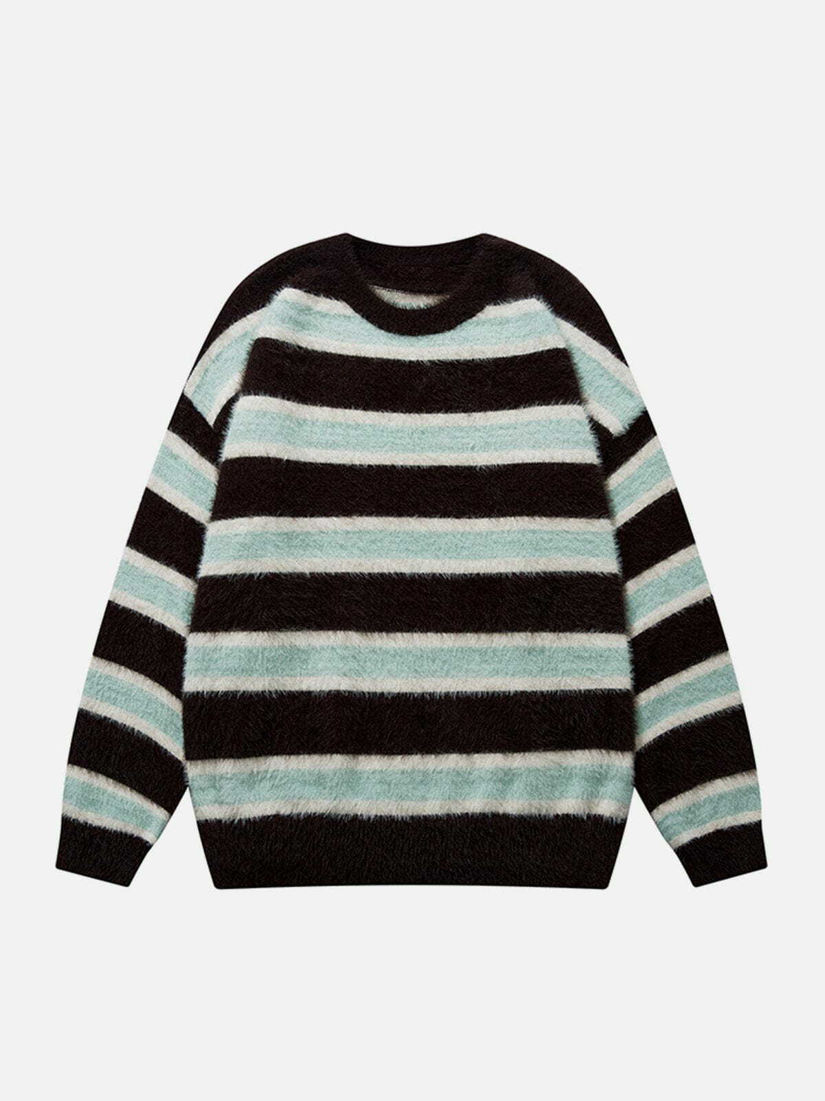 striped jacquard sweater edgy urban knitwear 2468