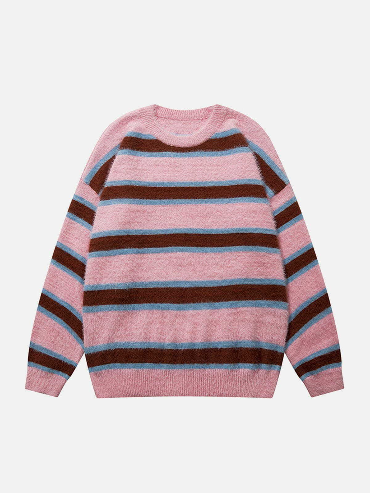 striped jacquard sweater edgy urban knitwear 2958