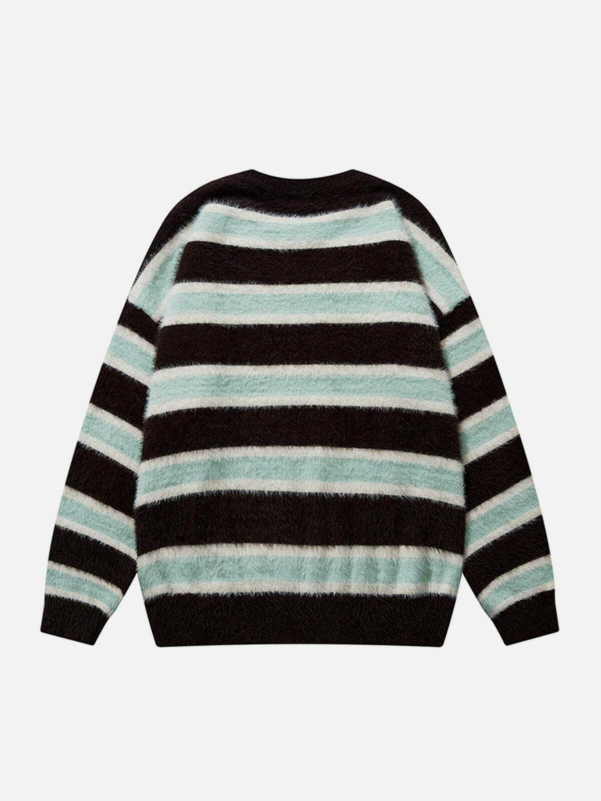 striped jacquard sweater edgy urban knitwear 3330