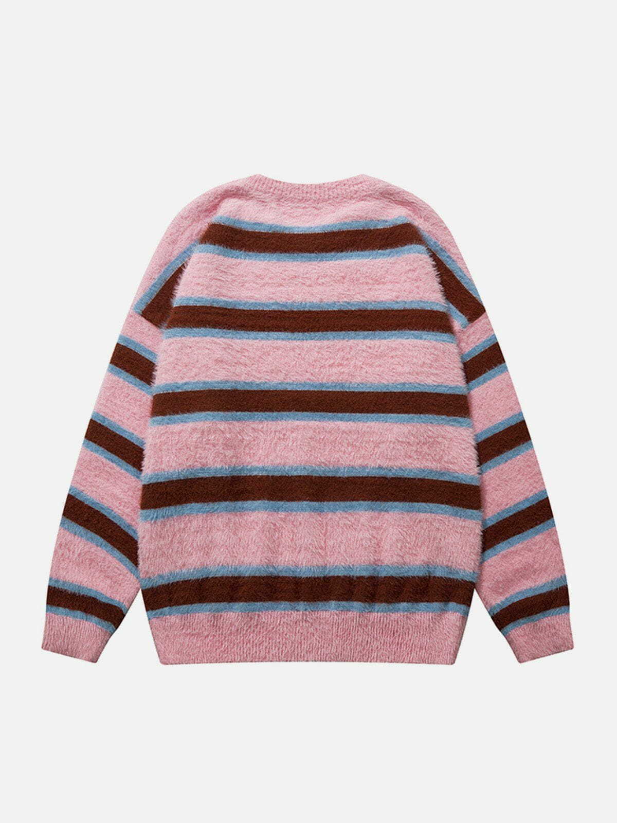 striped jacquard sweater edgy urban knitwear 7809