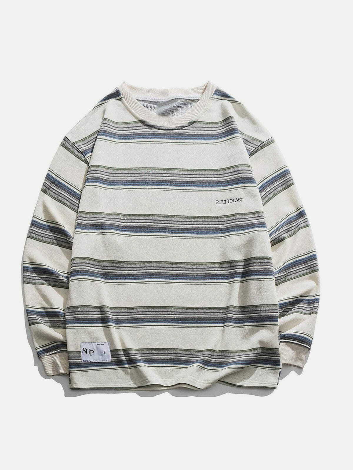 striped panel sweatshirt sleek & edgy streetwear 2105